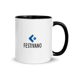 Festivano White Ceramic Mug with Color Inside