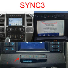 Collage of a car's infotainment system with 'SYNC3' branding.
