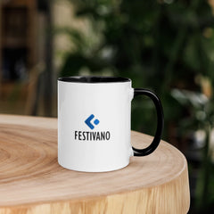 Festivano White Ceramic Mug with Color Inside