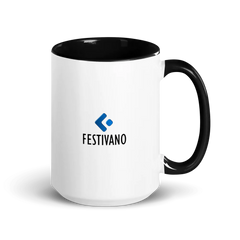 Festivano White Ceramic Mug with Color Inside