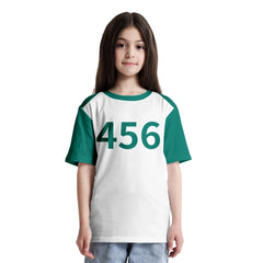 squid game, squidgame, squid, round 6, netflix, t-shirt, costume, 
cosplay costume, costumes, halloween costumes, halloween costume, Kim Jun-hee, Dae-ho, 
Seong Gi-hun, 001, 456, 333

player t-shirt