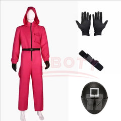 squid game, squidgame, squid, squid game costume, round 6, frontman, boss, pink soldier, red soldier, soldier suit, mask, cosplay face mask, face mask, party costume mask, mask party, halloween mask, netflix