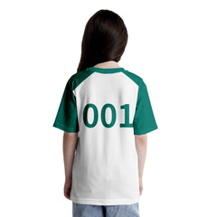 squid game, squidgame, squid, round 6, netflix, t-shirt, costume, 
cosplay costume, costumes, halloween costumes, halloween costume, Kim Jun-hee, Dae-ho, 
Seong Gi-hun, 001, 456, 333