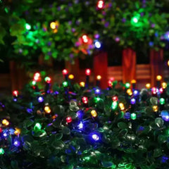 10m LED String Lights with 100 Flashing Bulbs & Black Wire