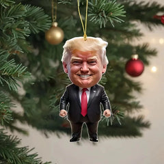 Funny Car Keychain & Christmas Tree Ornament | Trump