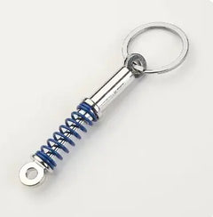 Car Gear Head Keychain with Turbo, Brake Disc, and Shock Absorber Pendants