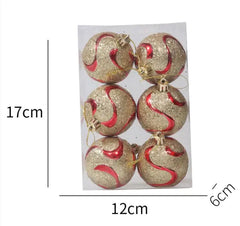 6cm Painted Christmas Ball Decorations Arrangement Props