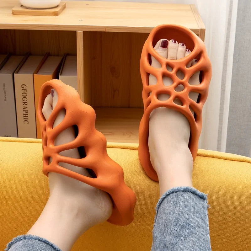 Cut Out Platform Slippers