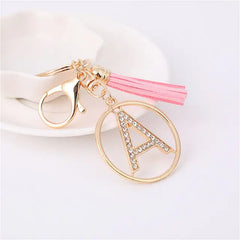 Rhinestones English Letter Alloy Keychain