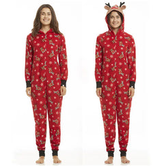 Christmas Print Family Matching Zip-Up Outfits