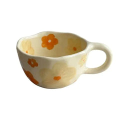 Korean Retro Hand-Painted Floral Mug