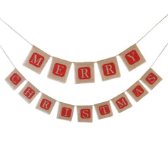 Merry Christmas Burlap Banner and Flag Decoration