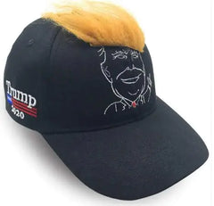 Trump Hat with Synthetic Hair | MAGA