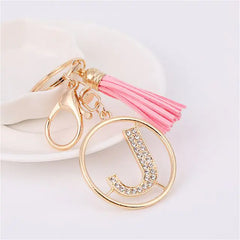 Rhinestones English Letter Alloy Keychain