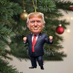 Funny Car Keychain & Christmas Tree Ornament | Trump