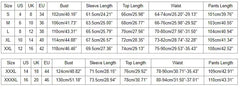 table size, size table