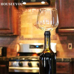 Creative Red Wine Champagne Glass Cup with Silicone Seal Drink Directly from Bottle Crystal Glasses Cocktail Glass 260ML