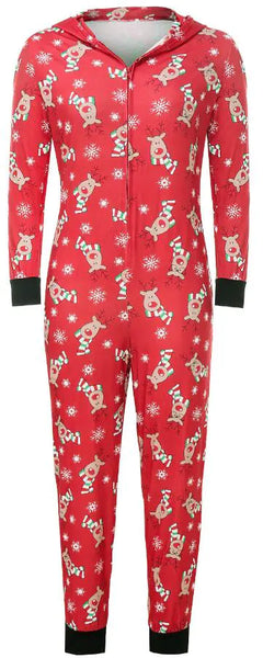 Christmas Print Family Matching Zip-Up Outfits