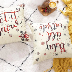 4 Pack Christmas Pillow Covers 18X18 Inch Linen Holiday Decorative Throw Pillow Covers