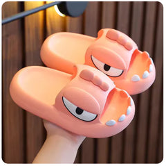 Cute Cartoon Monster Slippers – Non-Slip Platform Slides for Kids & Adults