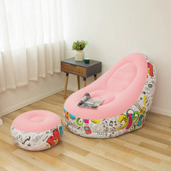 Thick Inflatable Lazy Sofa with Footstool