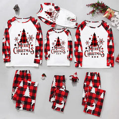 Christmas Plaid Stitching Parent-Child Pajamas Set