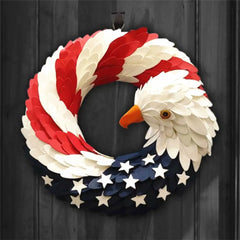 Front Door Patriotic Eagle Wreath