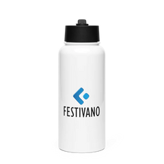 Festivano Stainless Steel Water Bottle with a Straw Lid