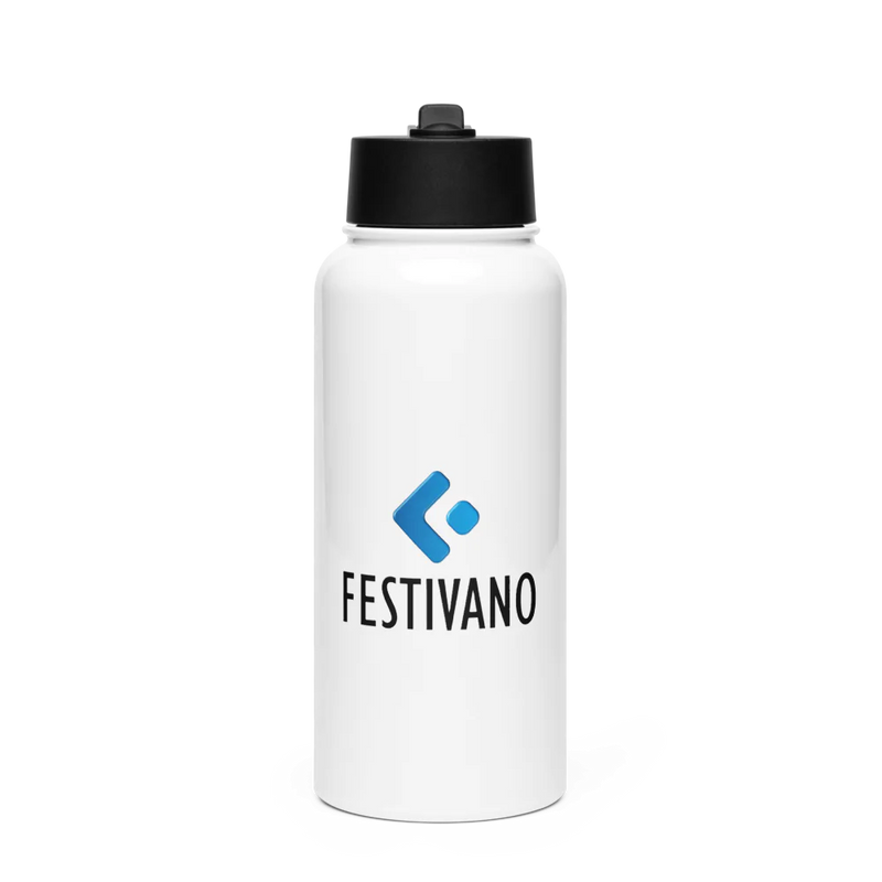 Festivano Stainless Steel Water Bottle with a Straw Lid