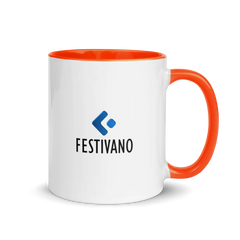 Festivano White Ceramic Mug with Color Inside