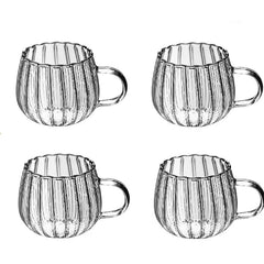 Striped Glass Mug Set