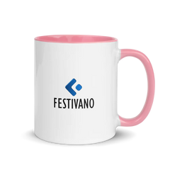 Festivano White Ceramic Mug with Color Inside