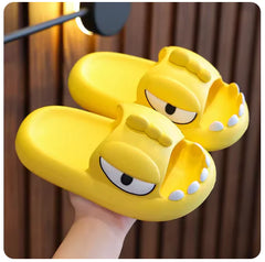 Cute Cartoon Monster Slippers – Non-Slip Platform Slides for Kids & Adults