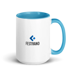 Festivano White Ceramic Mug with Color Inside