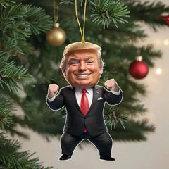 Funny Car Keychain & Christmas Tree Ornament | Trump