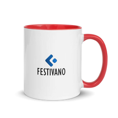 Festivano White Ceramic Mug with Color Inside