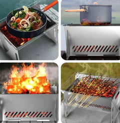 Foldable Outdoor Stainless Steel Stove Grill | BBQ