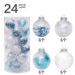 Transparent Christmas Ball Set for Tree Decorations