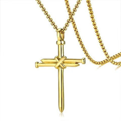 Punk Style Titanium Steel Cross Pendant Necklace