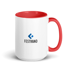 Festivano White Ceramic Mug with Color Inside