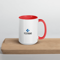 Festivano White Ceramic Mug with Color Inside