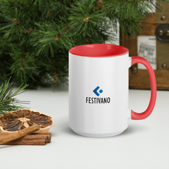 Festivano White Ceramic Mug with Color Inside