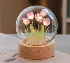 Handmade LED Tulip Flower Night Light – Bedside Table Lamp