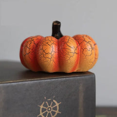 Halloween & Fall Pumpkin Lantern with LED Candle Lamp - Luminous Resin Simulation