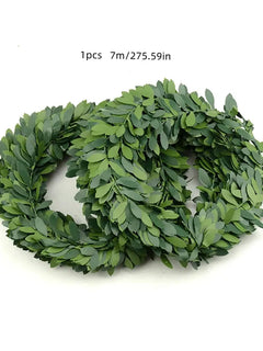 22.96ft Artificial Green Leaves Garland