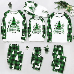 Christmas Plaid Stitching Parent-Child Pajamas Set