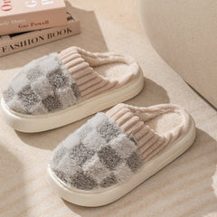 Light Checkerboard Slippers for Women