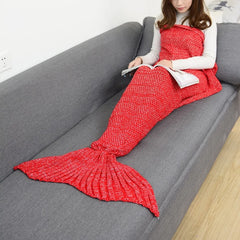 Soft Knitted Mermaid Tail Blanket