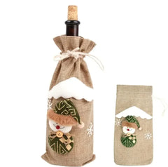 HolidayCheers™ Christmas Wine Bottle Cover – Festive Holiday Decoration