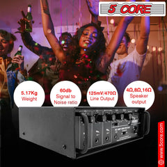 5Core Audio System Combo 30W Amplifier 6.4” Wall Speakers 4 Piece 10W RMS Each Commercial Speaker System for Restaurant Office Cafe Bar